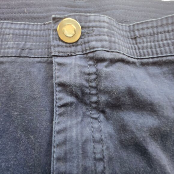 Catherines Plus Size 5X Navy Capri Pants Elastic Waist Drawstring Ankle Pockets - Picture 9 of 16